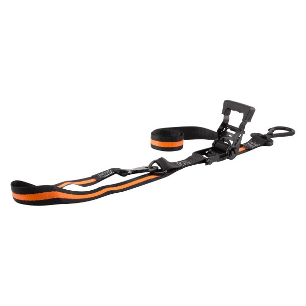 Erickson® - 1.5" x 8' Black/Orange Ratchet Tie-Down Straps