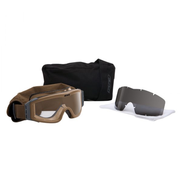 ESS® - Profile NVG™ Terrain Tan Frame Clear Lens Polycarbonate Shield Goggles Kit