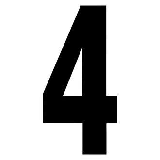 Factory Effex® - FX STD Style Black Numbers "4"