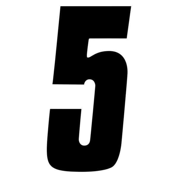 Factory Effex® - FX Factory Style Black Numbers "5"