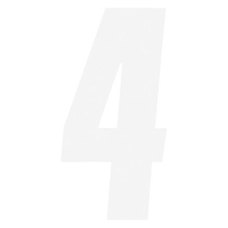 Factory Effex® - FX Factory Style White Numbers "4"