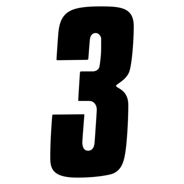 Factory Effex® - FX Factory Style Black Numbers "3"