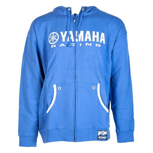 Factory Effex® - Yamaha Racing Zip-Up Men's Sweatshirt Hoody (Medium, Royal Blue/White)