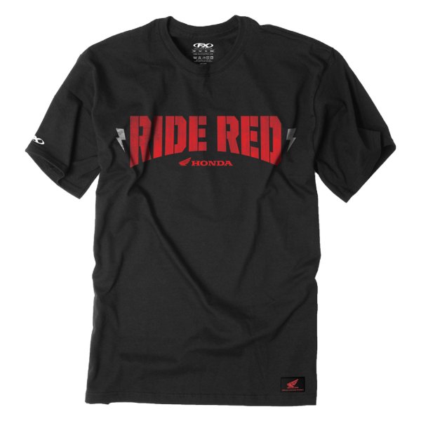 Factory Effex® - Honda Ride Red Bolt Men's T-Shirt (Medium, Black)