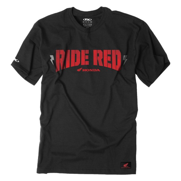 Factory Effex® - Honda Ride Red Bolt Men's T-Shirt (Large, Black)