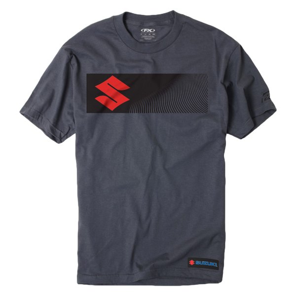 Factory Effex® - Suzuki "S" Bar Men's T-Shirt (Medium, Charcoal Gray)