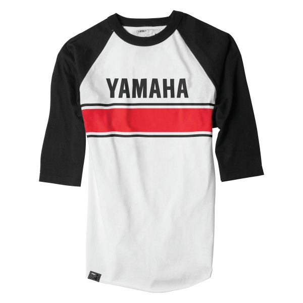 Factory Effex® - Yamaha Vintage Baseball Men's T-Shirt (Medium, White/Black)
