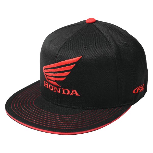 Factory Effex® - Honda Wing Style Flex-Fit Hat (Small/Medium, Black/Red)