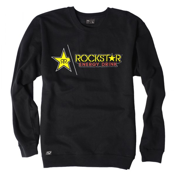 Factory Effex® - Rockstar Split Crew Men's Sweatshirt (Medium, Black)