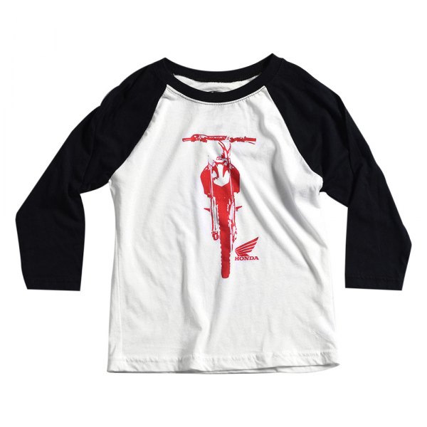 Factory Effex® - Honda Bike Baseball Youth T-Shirt (Small, Black/White)