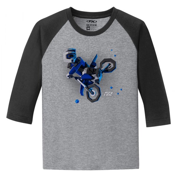 Factory Effex® - FX Moto Kids Boys Baseball T-Shirt (Medium, Black)
