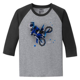 Factory Effex® 21-83724 - FX Moto Kids Boys Baseball T-Shirt (Large, Black)