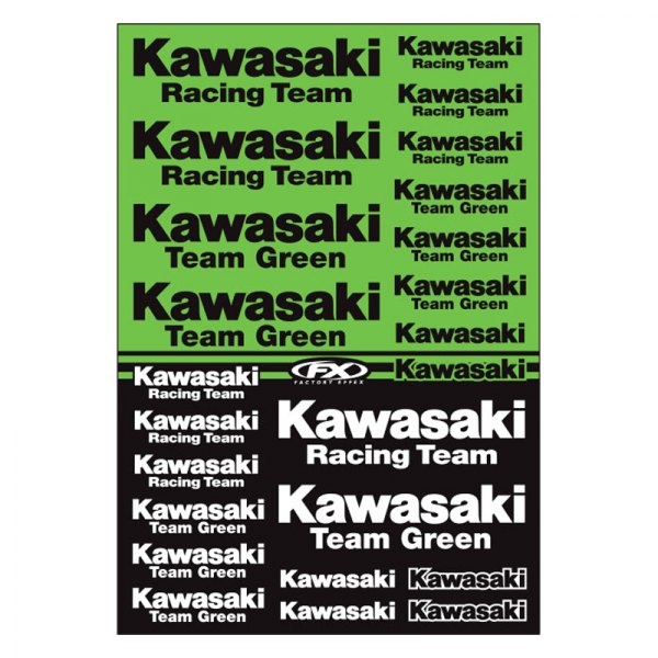 Factory Effex® - Kawasaki Racing Style OEM Sticker Sheet