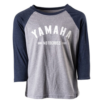 Factory Effex® 22-83216 - Yamaha Speedy Basebal Youth T-Shirt (X-Large, Navy/Heather Gray)