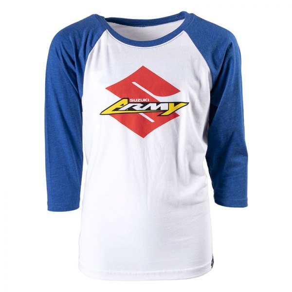 Factory Effex® - Suzuki Army Baseball Youth T-Shirt (Medium, Royal/White)