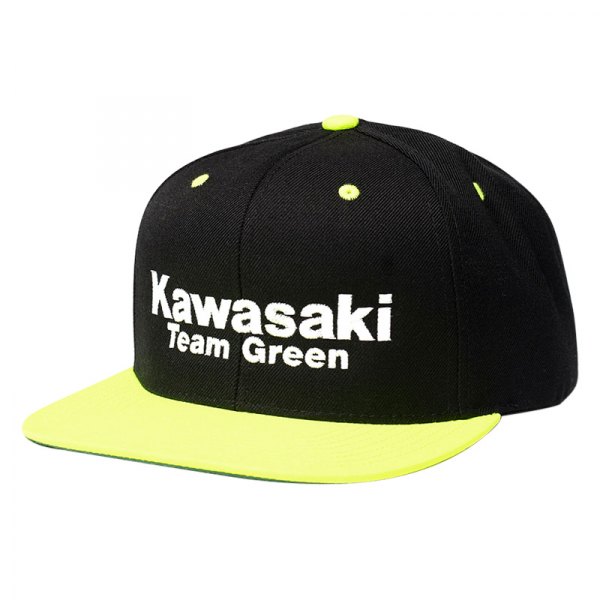 Factory Effex® - Kawasaki Team Green 2 Snapback Hat (One Size, Black/Neon Green)