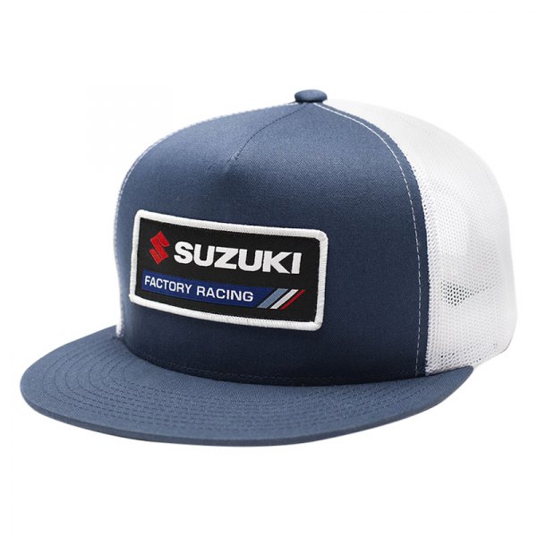 Factory Effex® - Suzuki Factory Snapback Hat (One Size, Navy/White)