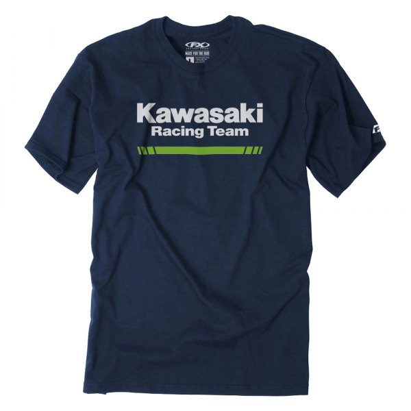 Factory Effex® - Kawasaki Stripes Men's T-Shirt (Medium, Navy)