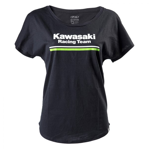 Factory Effex® - Kawasaki Stripes Women's T-Shirt (Small, Black)