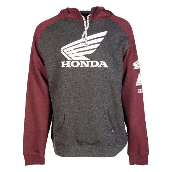 Factory Effex® - Honda Wing Pullover Hoody (Large, Charcoal/Burgundy)
