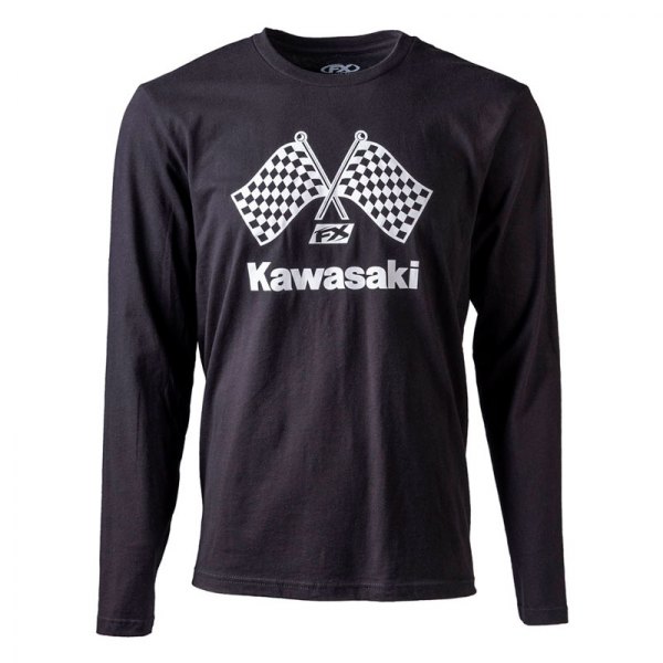 Factory Effex® - Lifestyle Kawasaki Finishline Men's Long Sleeve T-Shirt (Medium, Black)