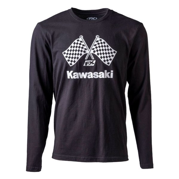 Factory Effex® - Lifestyle Kawasaki Finishline Men's Long Sleeve T-Shirt (Large, Black)
