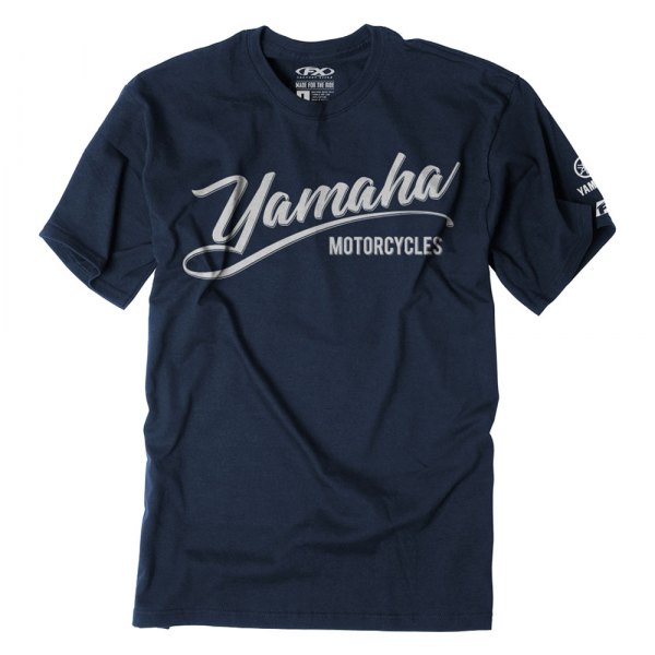Factory Effex® - Lifestyle Yamaha Script Men's T-Shirt (Medium, Navy)