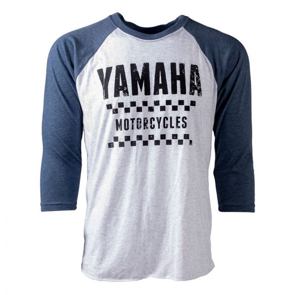 Factory Effex® - Lifestyle Yamaha Baseball Men's T-Shirt (Medium, White/Navy)