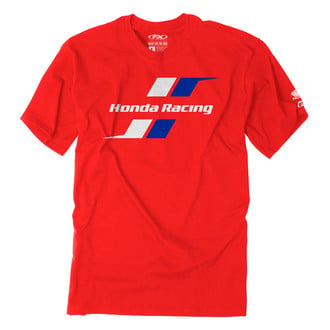 Factory Effex® 23-87312 - Lifestyle Honda Stripes Men's Long Sleeve T-Shirt (Medium, Red)