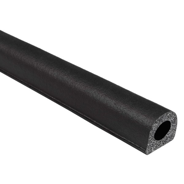 Fairchild® - 50' L x 0.5" W x 0.5" T Black EPDM Sponge Rubber D-Seal with PSA Tape