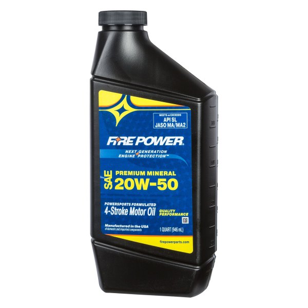 Fire Power® - SAE 20W-50 Mineral 4T Engine Oil, 1 Quart