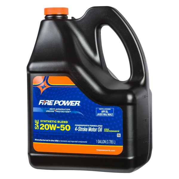 Fire Power® - SAE 20W-50 Semi-Synthetic 4T Engine Oil, 1 Gallon x 4 Jugs