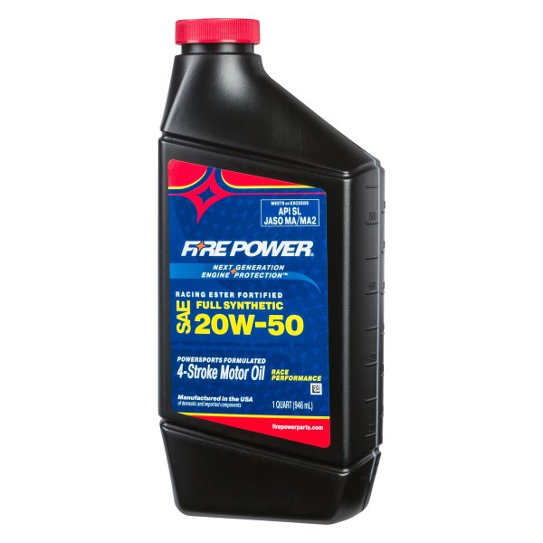 Fire Power® - Racing Ester Fortified SAE 20W-50 Synthetic 4T Engine Oil, 1 Quart