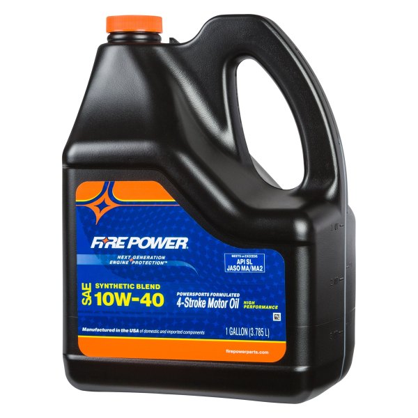 Fire Power® - SAE 10W-40 Semi-Synthetic 4T Engine Oil, 1 Gallon x 4 Jugs