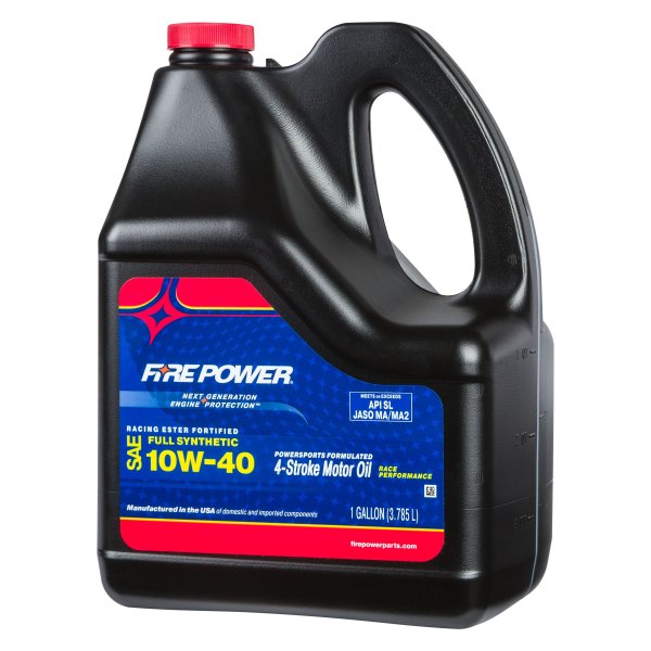 Fire Power® - Racing Ester Fortified SAE 10W-40 Synthetic 4T Engine Oil, 1 Gallon x 4 Jugs