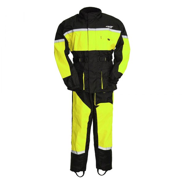 First Manufacturing® - Rip-Stop Brea Men's Rain Suit (Large, Neon Green/Black)