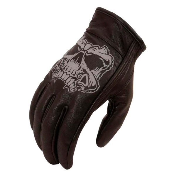 First Manufacturing® - Ghost Motorcycle Men's Leather Gloves (4X-Large, Black)