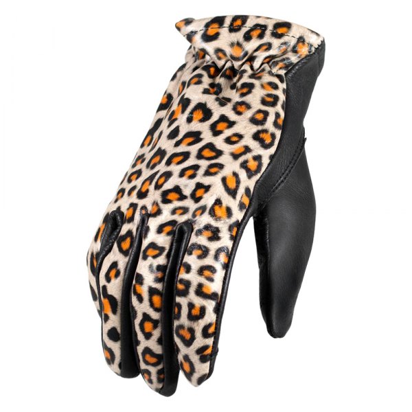 First Manufacturing® - 2-Toned Roper Women's Gloves (Large, Cheetah/Black)