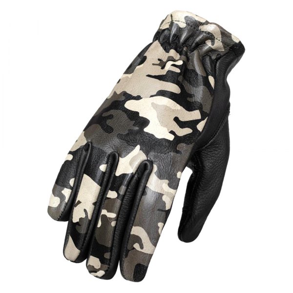 First Manufacturing® - 2-Toned Roper Women's Gloves (Large, Black/Camo)