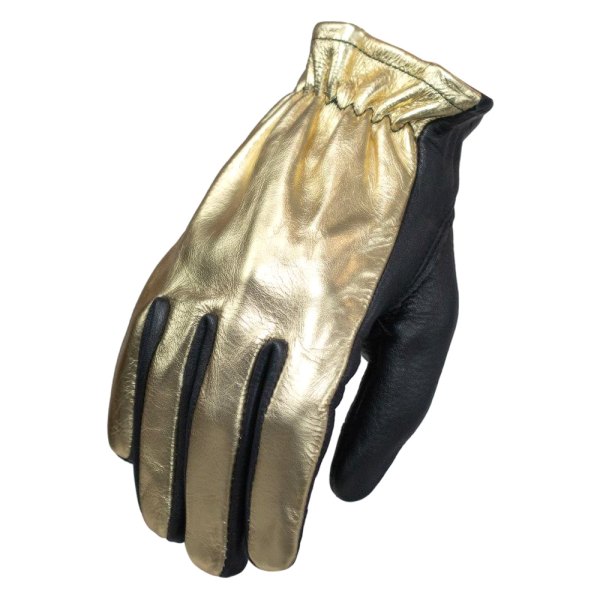 First Manufacturing® - 2-Toned Roper Women's Gloves (Medium, Black/Gold)