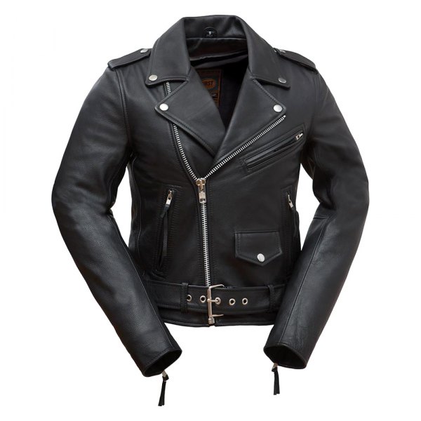 First Manufacturing® - Rockstar Women's Leather Jacket (Medium, Silver)