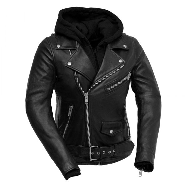 First Manufacturing® - The Ryman Women's Leather Jacket (Medium, Black)