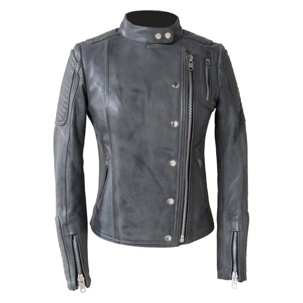 First Manufacturing® - Warrior Princess Women's Leather Jacket (Medium, Anthracite Gray)