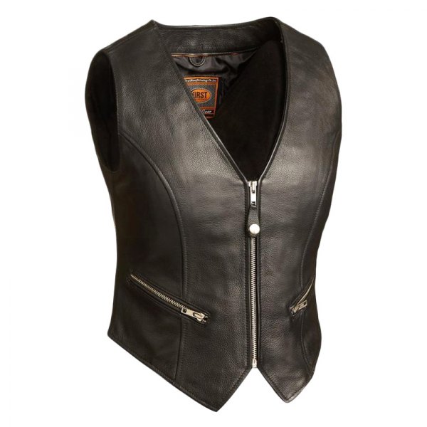 First Manufacturing® - The Montana Women's Leather Vest (Large, Black)