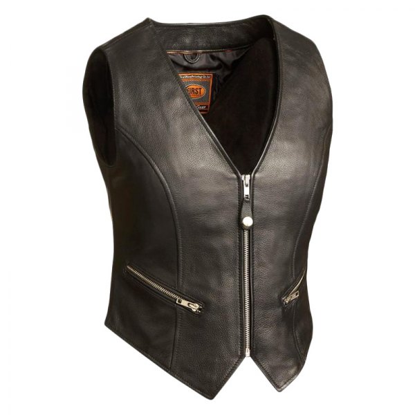 First Manufacturing® - Montana Women's Leather Vest (Small, Black)
