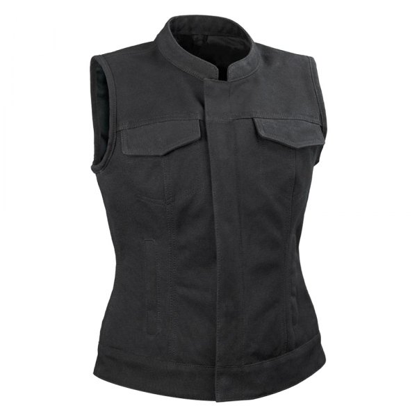 First Manufacturing® - Ludlow Women's Leather Vest (Medium, Black/Black)