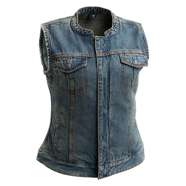First Manufacturing® - Lexy Denim Vest (Small, Blue)