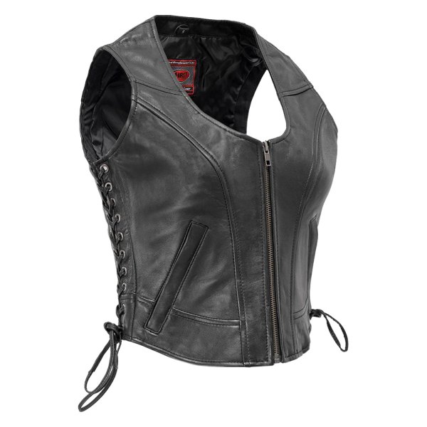First Manufacturing® - Raven Women's Leather Vest (Large, Black)