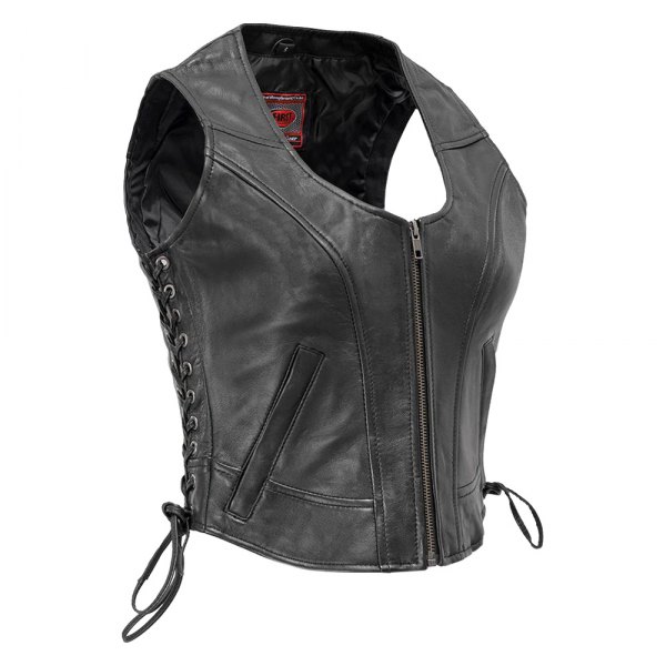 First Manufacturing® - Raven Women's Leather Vest (Medium, Black)