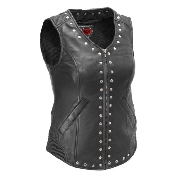 First Manufacturing® - Empress Women's Leather Vest (Small, Black)